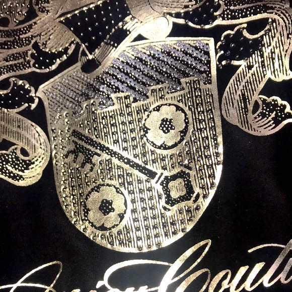 Vintage Juicy Couture Tracksuit set black plush velour & bling - Picture 6 of 16